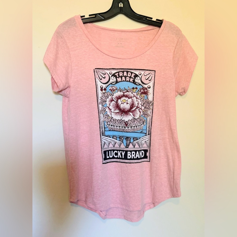 Lucky Brand Light Pink Graphic Tee